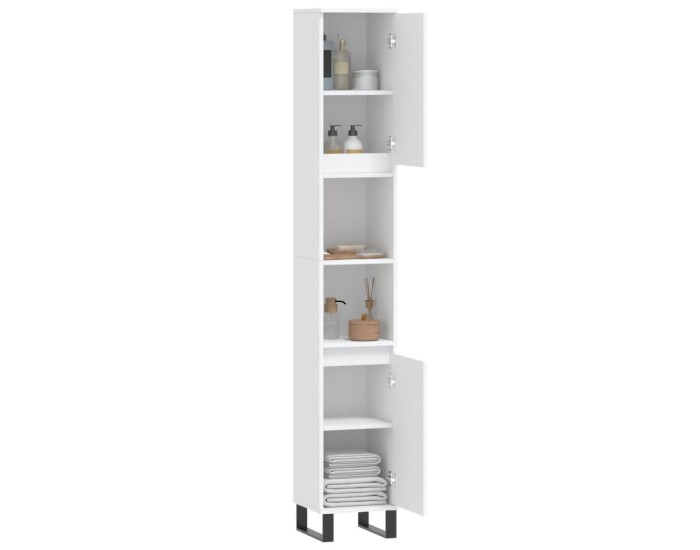 Sonata Dulap de baie, alb, 30x30x190 cm, lemn prelucrat