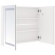 Sonata H LED шкаф с огледало за баня, сияйно бяло, 80x12x68 см