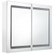 Sonata H LED шкаф с огледало за баня, сияйно бяло, 80x12x68 см