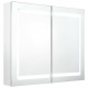 Sonata H LED шкаф с огледало за баня, сияйно бяло, 80x12x68 см