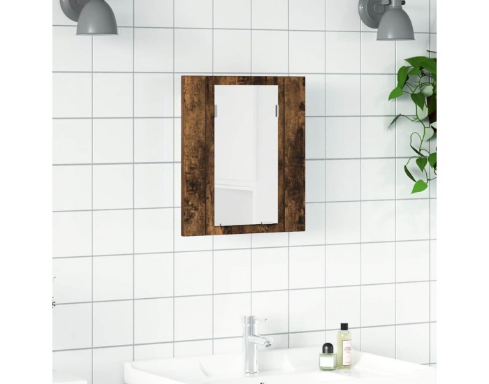 Sonata H LED шкаф за баня огледало опушен дъб 40x12x45см инженерно дърво