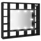 Sonata H LED огледален шкаф, черен, 91x15x76,5 см