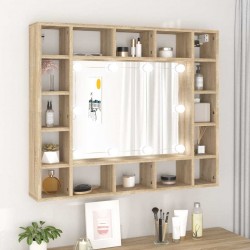 Sonata H Огледален шкаф с LED, сонома дъб, 91x15x76,5 см - Dulapuri de baie