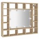 Sonata H Огледален шкаф с LED, сонома дъб, 91x15x76,5 см