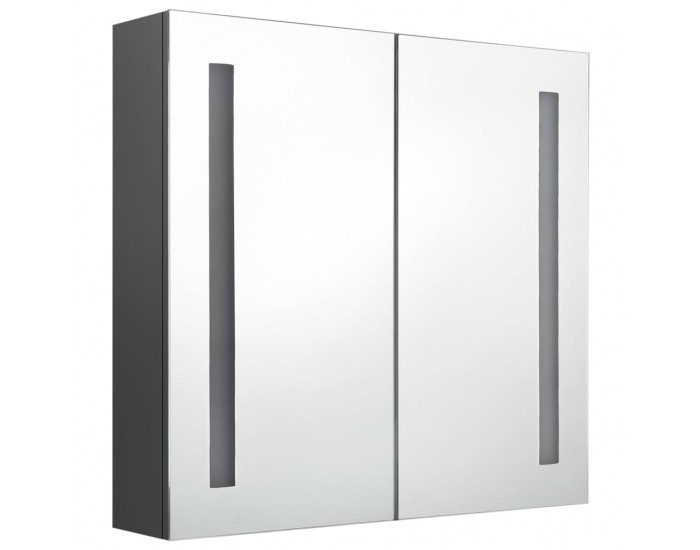 Sonata H LED шкаф с огледало за баня, сив, 62x14x60 см
