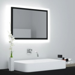Sonata H LED огледало за баня, черно, 60x8,5x37 см, акрил - Baie