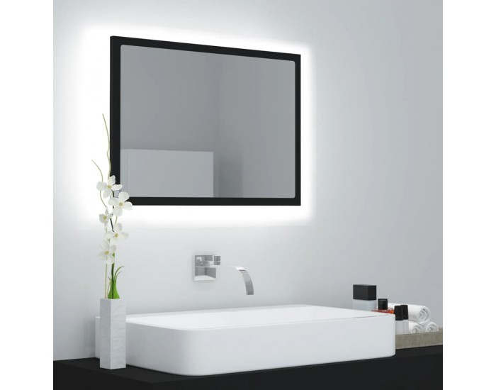 Sonata H LED огледало за баня, черно, 60x8,5x37 см, акрил