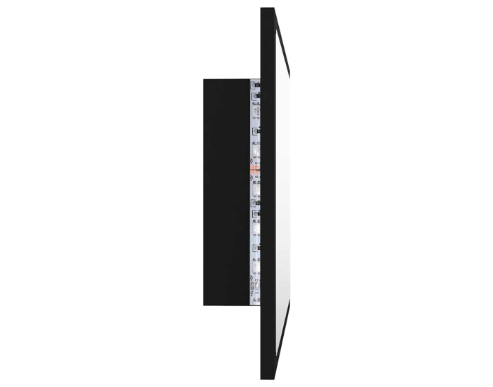 Sonata Oglindă de baie cu LED, negru, 60x8,5x37 cm, acril