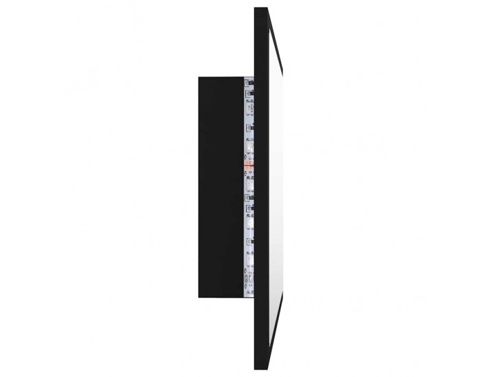 Sonata H LED огледало за баня, черно, 60x8,5x37 см, акрил