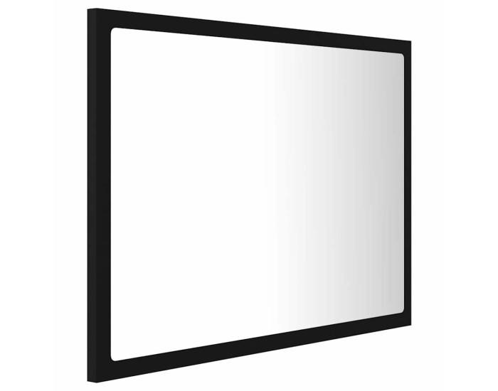 Sonata Oglindă de baie cu LED, negru, 60x8,5x37 cm, acril