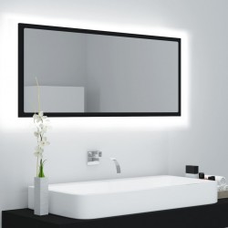 Sonata H LED огледало за баня, черно, 100x8,5x37 см, акрил - Baie