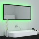 Sonata H LED огледало за баня, черно, 100x8,5x37 см, акрил