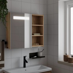 Sonata H Огледален шкаф за баня с LED светлина, дъб, 60x13x52 см - Dulapuri de baie