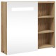 Sonata Dulap cu oglindă de baie cu LED, stejar deschis, 60x13x52 cm