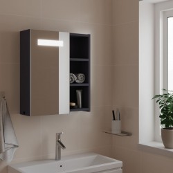 Sonata H Огледален шкаф за баня с LED светлина сив 45x13x52 см - Dulapuri de baie