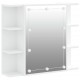 Sonata H Огледален шкаф с LED, бял, 70x16,5x60 см