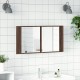 Sonata H Шкаф с LED огледало за баня, кафяв дъб, 90x12x45 см, акрил