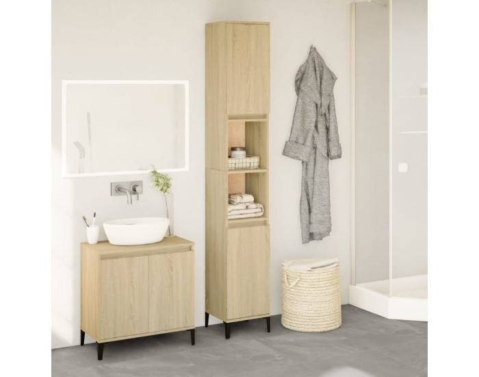 Sonata Dulap de baie, stejar sonoma, 30x30x190 cm, lemn prelucrat