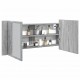 Sonata H Шкаф с LED огледало за баня, сив сонома, 100x12x45 см