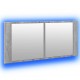 Sonata H Шкаф с LED огледало за баня, сив сонома, 100x12x45 см
