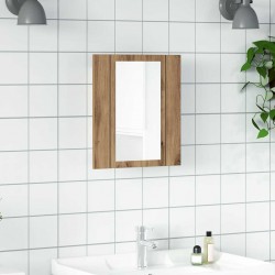 Sonata H LED шкаф за баня с огледало, дъб артизан, 40x12x45 см - Baie