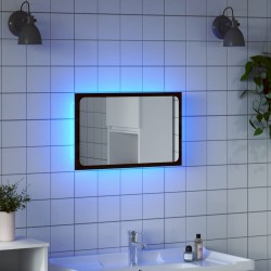 Sonata H LED огледало за баня, кафяв дъб, 60x8,5x38 см, инженерно дърво - Baie