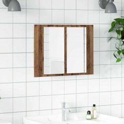 Sonata H LED огледален шкаф, старо дърво, 60x12x45 см, инженерно дърво - Baie