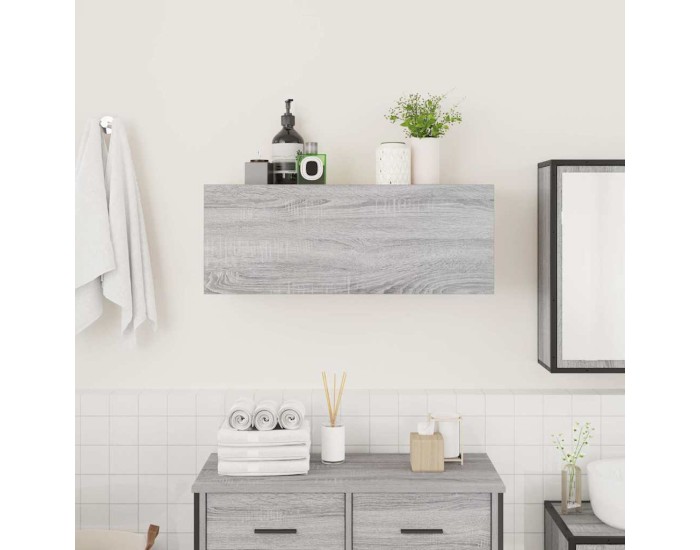 Sonata Dulap perete baie, gri sonoma, 80x25x30cm, lemn prelucrat