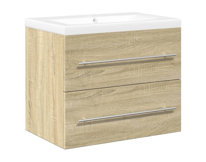 Sonata Set mobilier de baie, 2 piese, stejar sonoma, lemn prelucrat