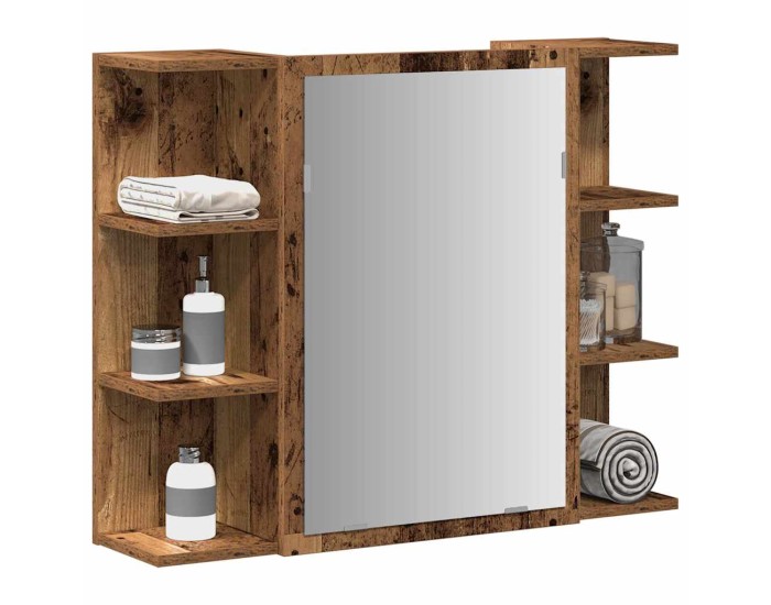 Sonata Dulap cu oglindă de baie lemn vechi 80x20,5x64 cm lemn de lemn