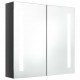 Sonata H LED шкаф с огледало за баня, сияйно сиво, 62x14x60 см