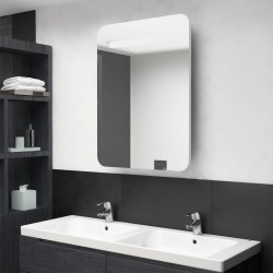 Sonata H LED шкаф с огледало за баня, сияйно бяло, 60x11x80 см - Dulapuri de baie