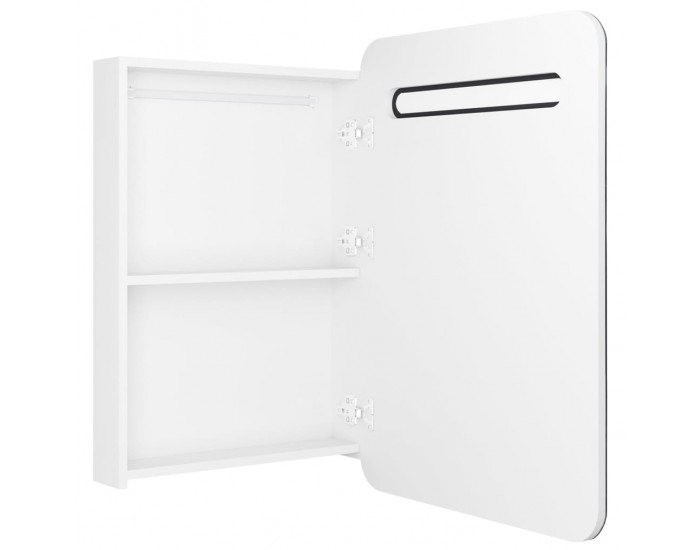Sonata H LED шкаф с огледало за баня, сияйно бяло, 60x11x80 см