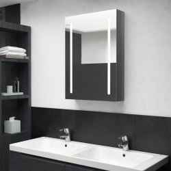 Sonata H LED шкаф с огледало за баня, сияйно сиво, 50x13x70 см - Dulapuri de baie
