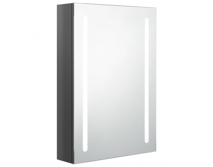 Sonata H LED шкаф с огледало за баня, сияйно сиво, 50x13x70 см