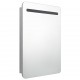 Sonata H LED шкаф с огледало за баня, бетонно сив, 60x11x80 см