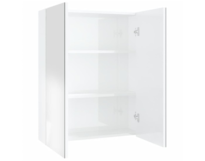 Sonata Dulap de baie cu oglindă, alb strălucitor, 60x15x75 cm, MDF
