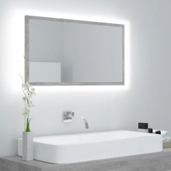 Sonata H LED огледало за баня, бетонно сиво, 80x8,5x37 см, акрил - Baie