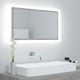 Sonata H LED огледало за баня, бетонно сиво, 80x8,5x37 см, акрил
