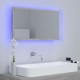 Sonata H LED огледало за баня, бетонно сиво, 80x8,5x37 см, акрил
