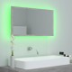Sonata H LED огледало за баня, бетонно сиво, 80x8,5x37 см, акрил
