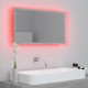 Sonata H LED огледало за баня, бетонно сиво, 80x8,5x37 см, акрил