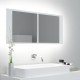 Sonata H Шкаф с LED огледало за баня, бял, 100x12x45 см, акрил