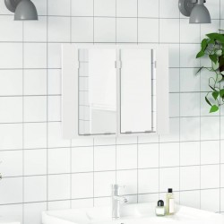 Sonata H Шкаф с LED огледало за баня, бял, 60x12x45 см, акрил - Dulapuri de baie