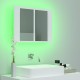Sonata H Шкаф с LED огледало за баня, бял, 60x12x45 см, акрил