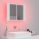 Sonata H Шкаф с LED огледало за баня, бял, 60x12x45 см, акрил