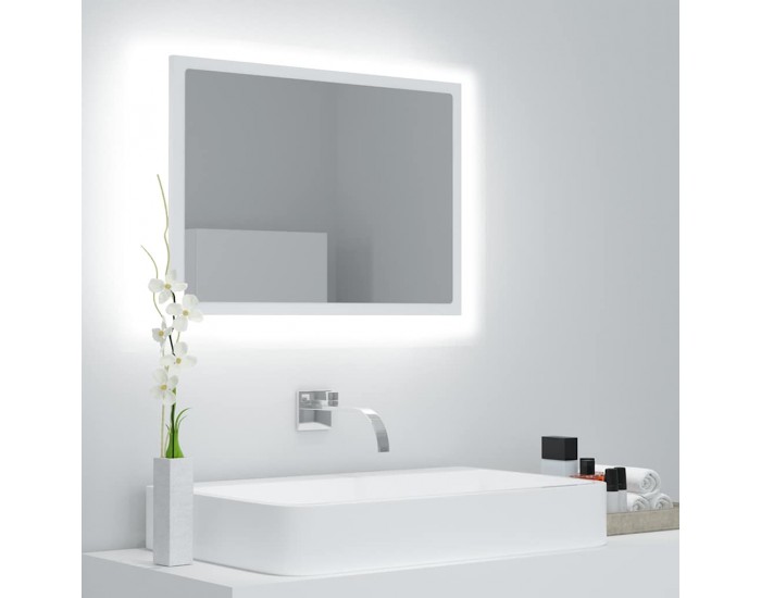 Sonata H LED огледало за баня, бяло, 60x8,5x37 см, акрил