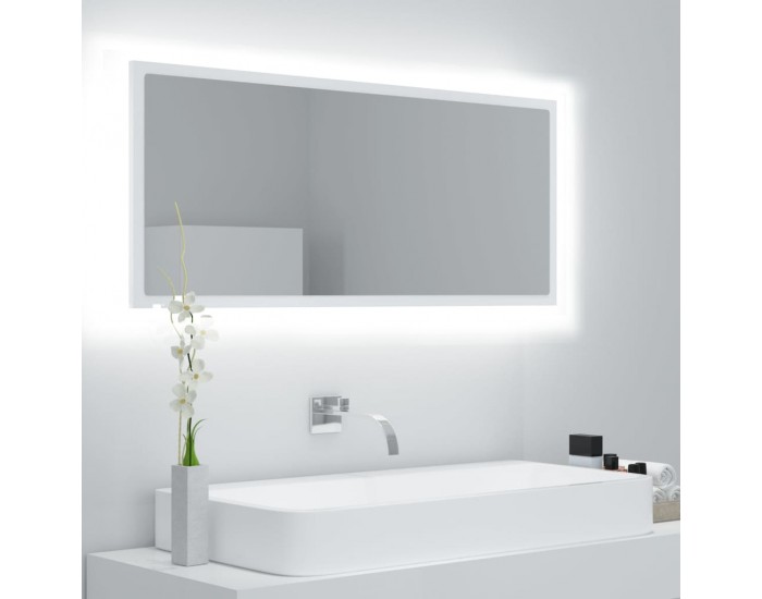 Sonata H LED огледало за баня, бяло, 100x8,5x37 см, акрил