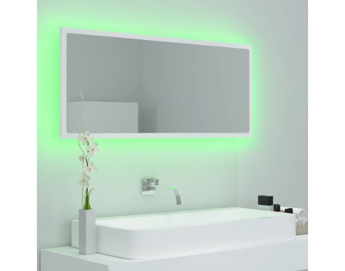 Sonata H LED огледало за баня, бяло, 100x8,5x37 см, акрил