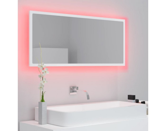 Sonata H LED огледало за баня, бяло, 100x8,5x37 см, акрил